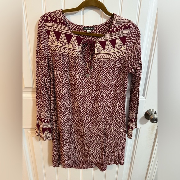 Billabong Red Eternal Winter Printed Woven Dress - Picture 2 of 8